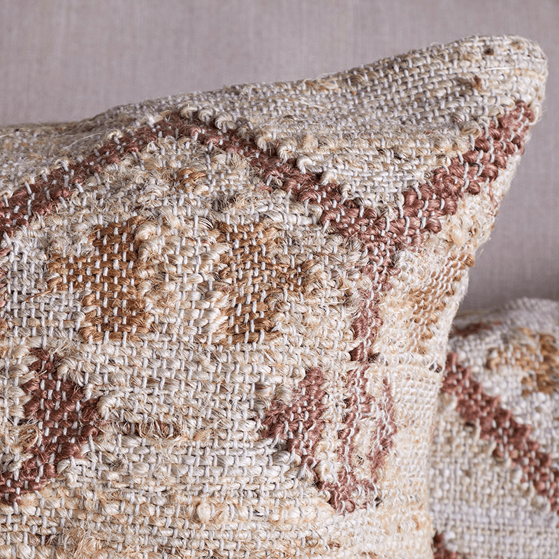 Nuvali Cotton & Jute Cushion Cover, 50 x 50cm, Rust