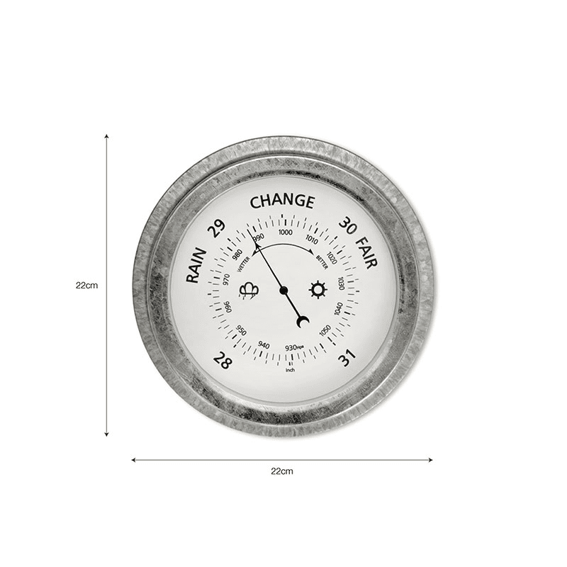 St Ives Barometer, 22cm, Silver