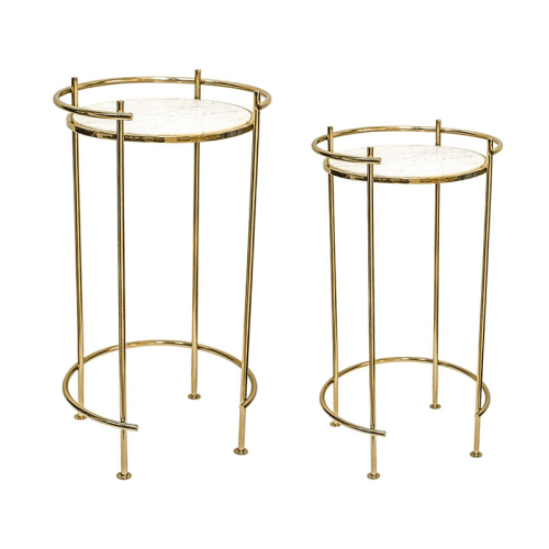 Image showing the Opulence Set of 2 Nested Side Tables, H72cm, Gold product.
