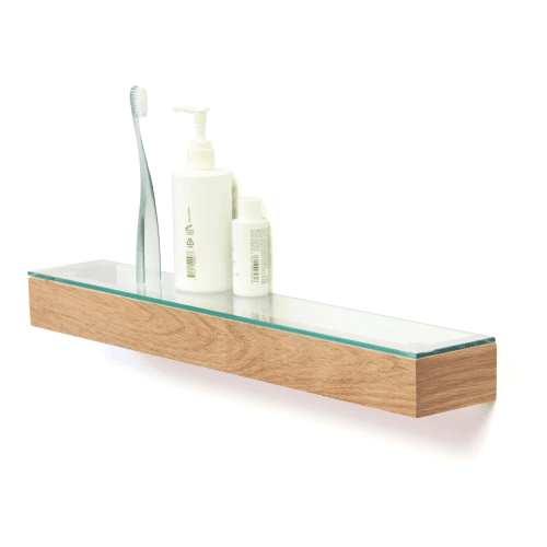 Image showing the Slimline Wall shelf, H5 x W55 x D9.5cm, Natural product.