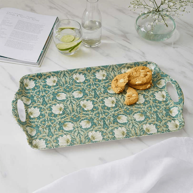 Morris & Co Pimpernel Privat Large Handled Tray, 48 x 29.5cm, Green