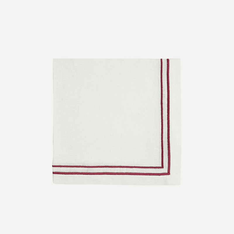 Sophie Classic Two Cord Napkin, 50cm, Burgundy