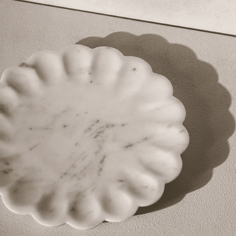Larton Scalloped Plate, D20cm, Marble
