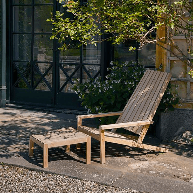 Between Lines Deck Chair, Teak