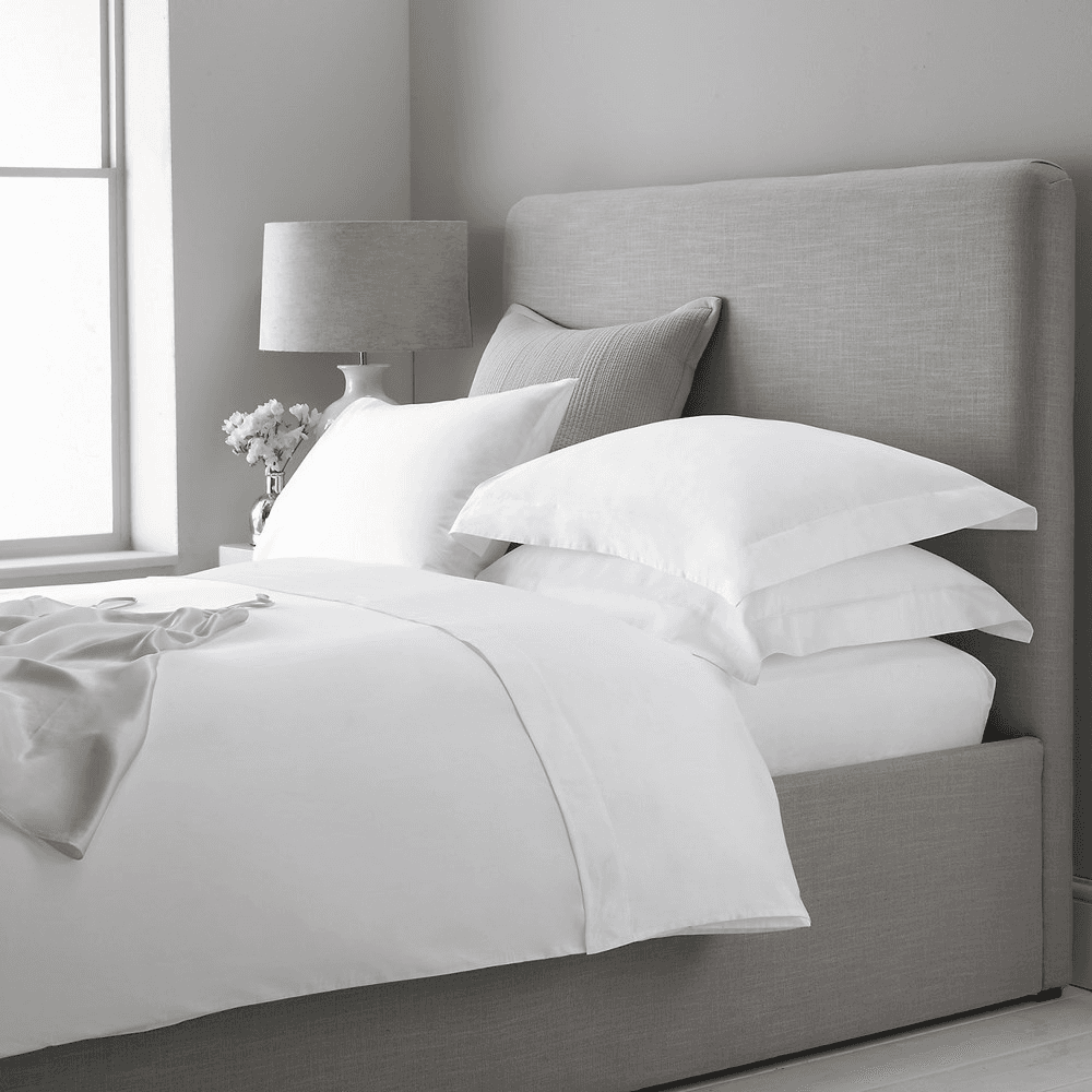 300 Thread Count Egyptian Cotton Sateen Super king deep fitted sheet, W180 x L200 x H34cm, White