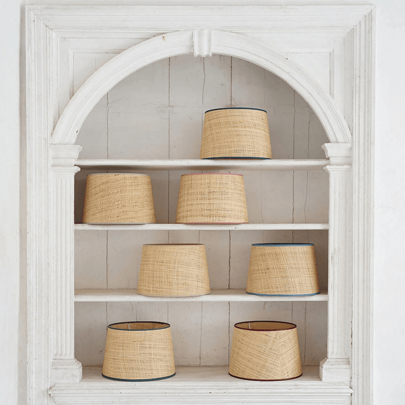Seema Raffia Lampshade, D27cm, Red