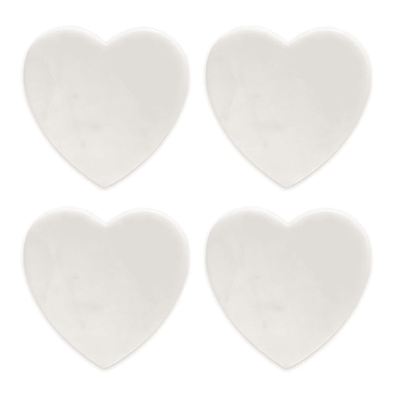 Marble Set of 4 Coasters, D10cm, White