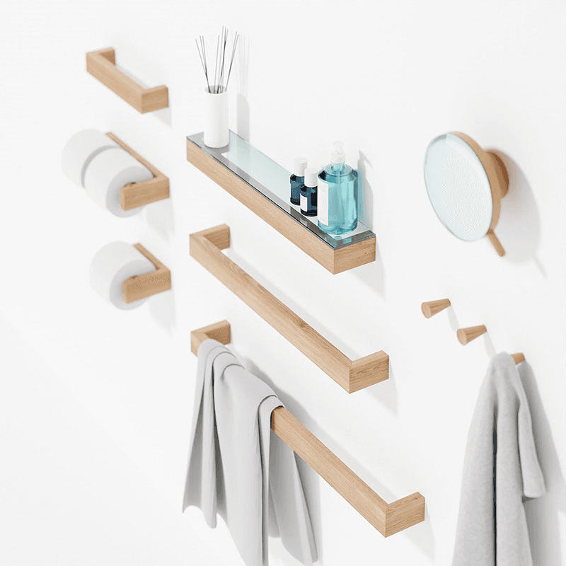 Slimline Sinlge Towel Rail, L60cm, Beige