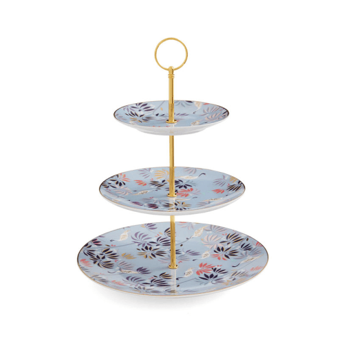 Image showing the India 3 Tier Cake Stand, D10.5cm, Sky Blue product.