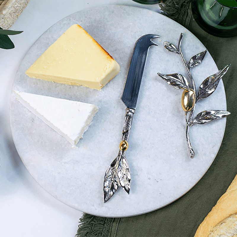 Olive Cheeseboard & Knife Set, D25cm, Marble