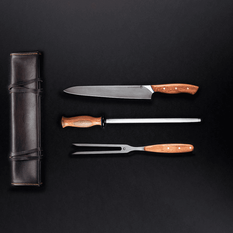 V Set of Four Knife & Block set, Marble