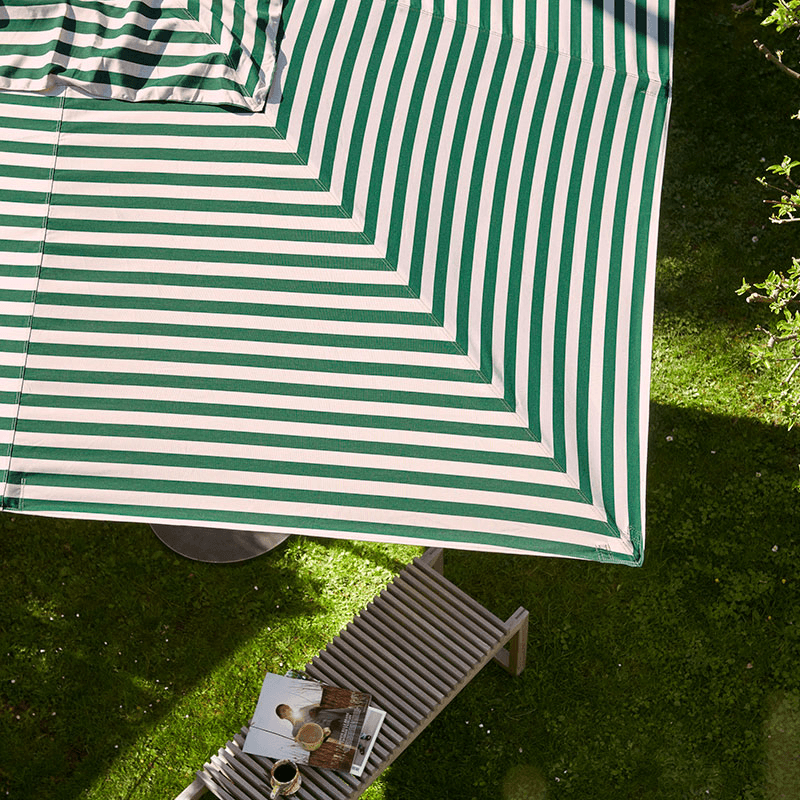 Messina Umbrella, H270 x W300cm, Light Apricot/Dark Green