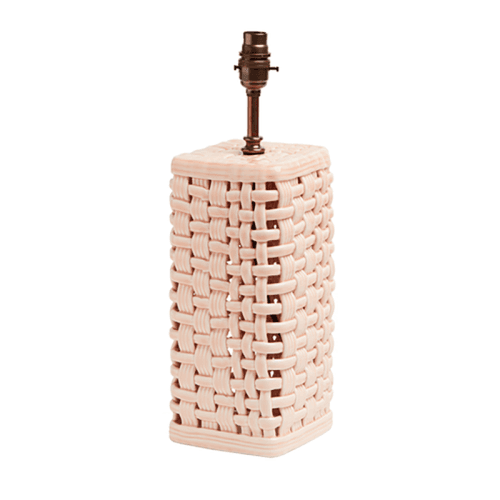 Image showing the Woven Ceramic Lamp Base, Pink product.