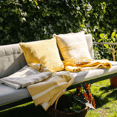 Image showing the Lyme Grass Throw, H180cm x W130cm, Yellow product.