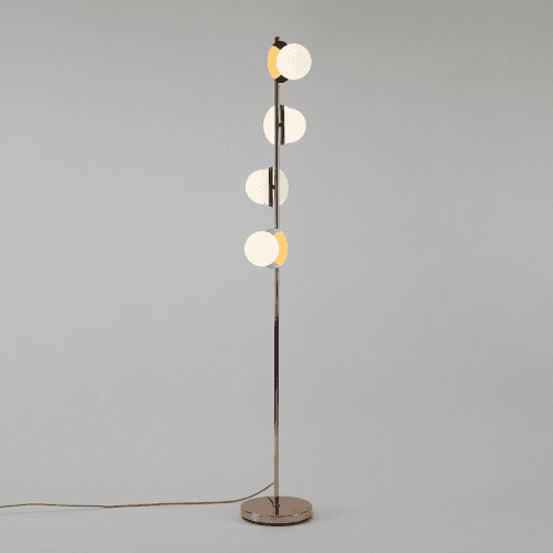 Image showing the Disk Opal Floor Lamp, H167cm, Brass product.