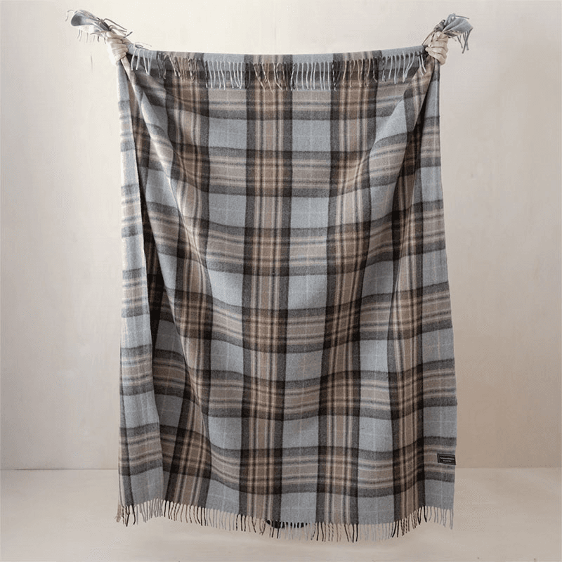 Check Recycled Wool Blanket, 145 x 190cm, Mackeller Tartan