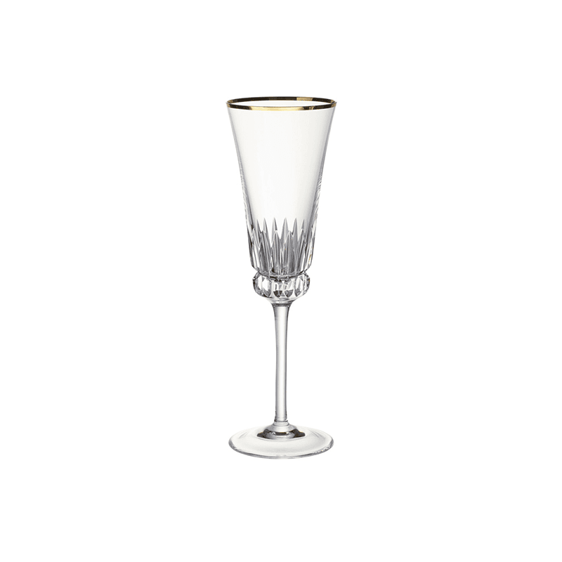 Grand Royal Gold Set of 2 Champagne Flutes, 120ml, Clear