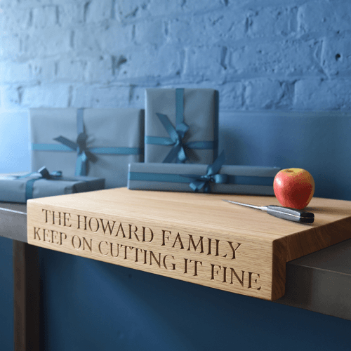 Image showing the Engraved Lipped Chopping Board/Worktop Saver, Oak, 50 x 38 x 3.5cm product.