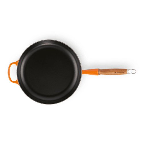 Image showing the Signature Cast Iron Frying Pan with Wooden Handle, 28cm, Volcanic product.