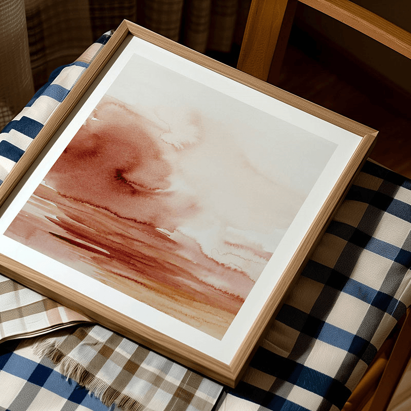Warm Skies 2 Square Signed Print, 30 x 30cm, Coral