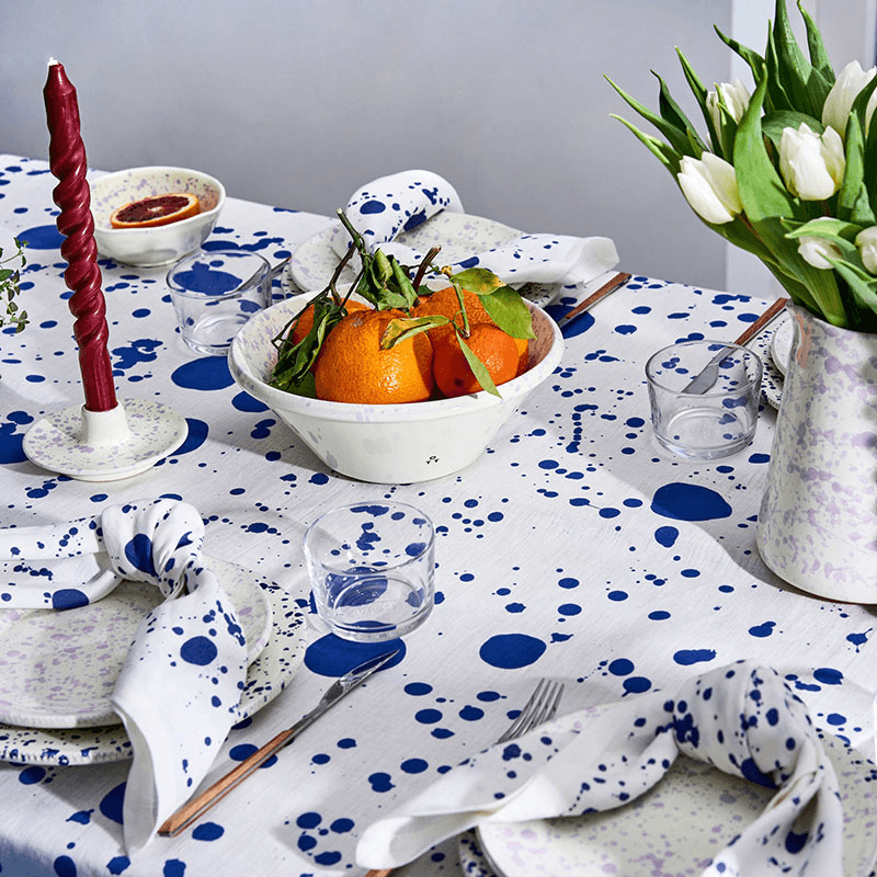 Splatter Set of 4 Napkins, W50 x L50cm, Electric Blue