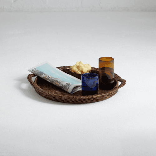 Image showing the Inle Rattan Tray, D40cm, Brown product.