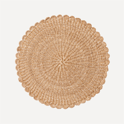 Image showing the Scalloped Abaca Placemat, D38cm, Natural product.