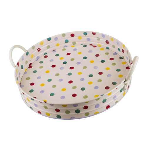 Image showing the Handled Tray, Polka Dots, 39cm product.