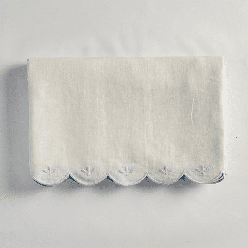 Bridget Tablecloth, 150cm 300cm, Light Blue & White