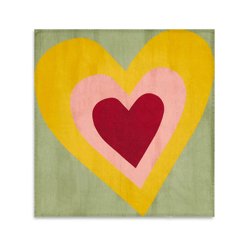 S&B Heart Linen Set of 6 Napkins, 50cm x 50cm, Multi