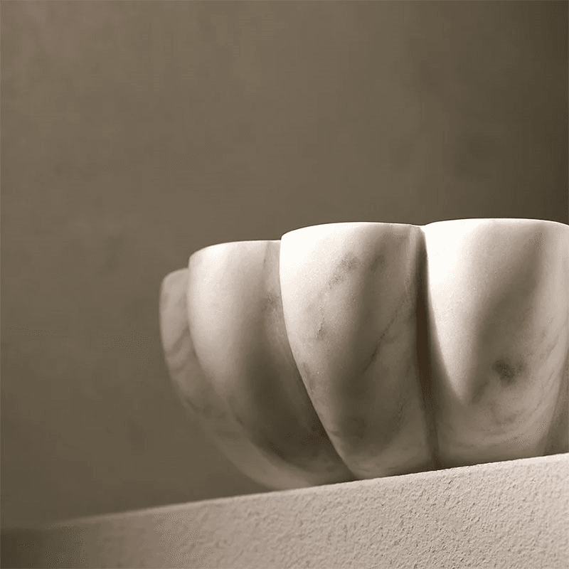 Larton Scalloped Bowl, D15cm, Marble