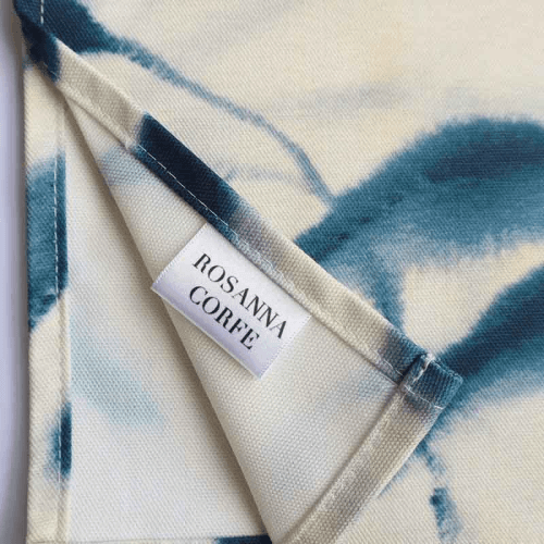 Image showing the Amongst Set of 4 Organic Cotton Napkins, 45 x 40cm, Blue product.