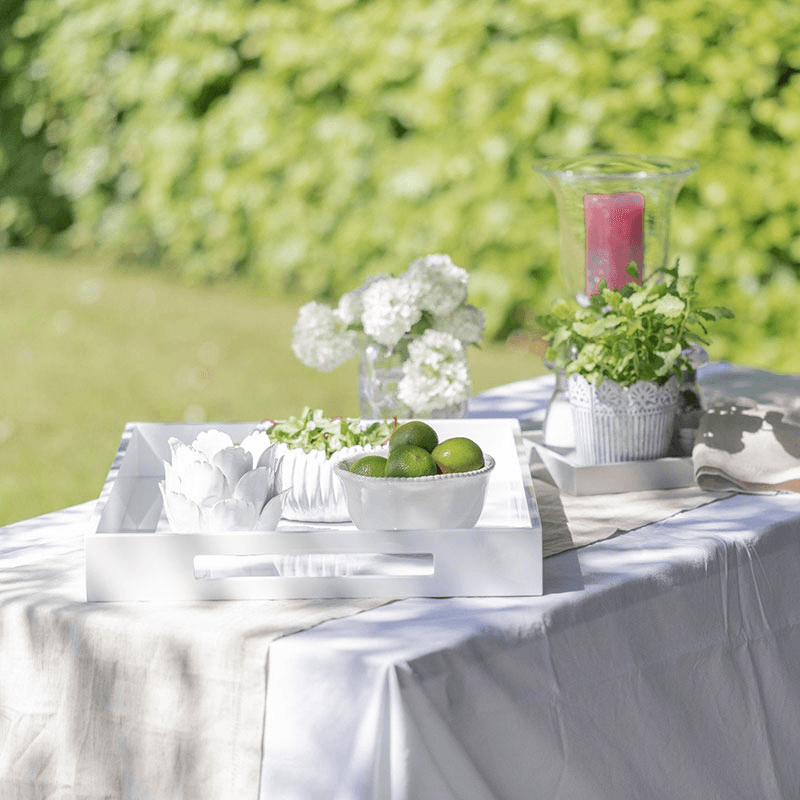 Laquer Ottoman Tray 55 x 40cm, White