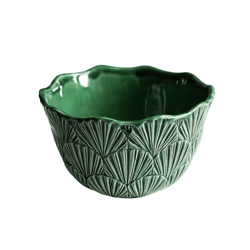 Laguna Shell Set of 4 Cereal Bowls, H 10cm, W 15.5cm, D 15.5cm, Green