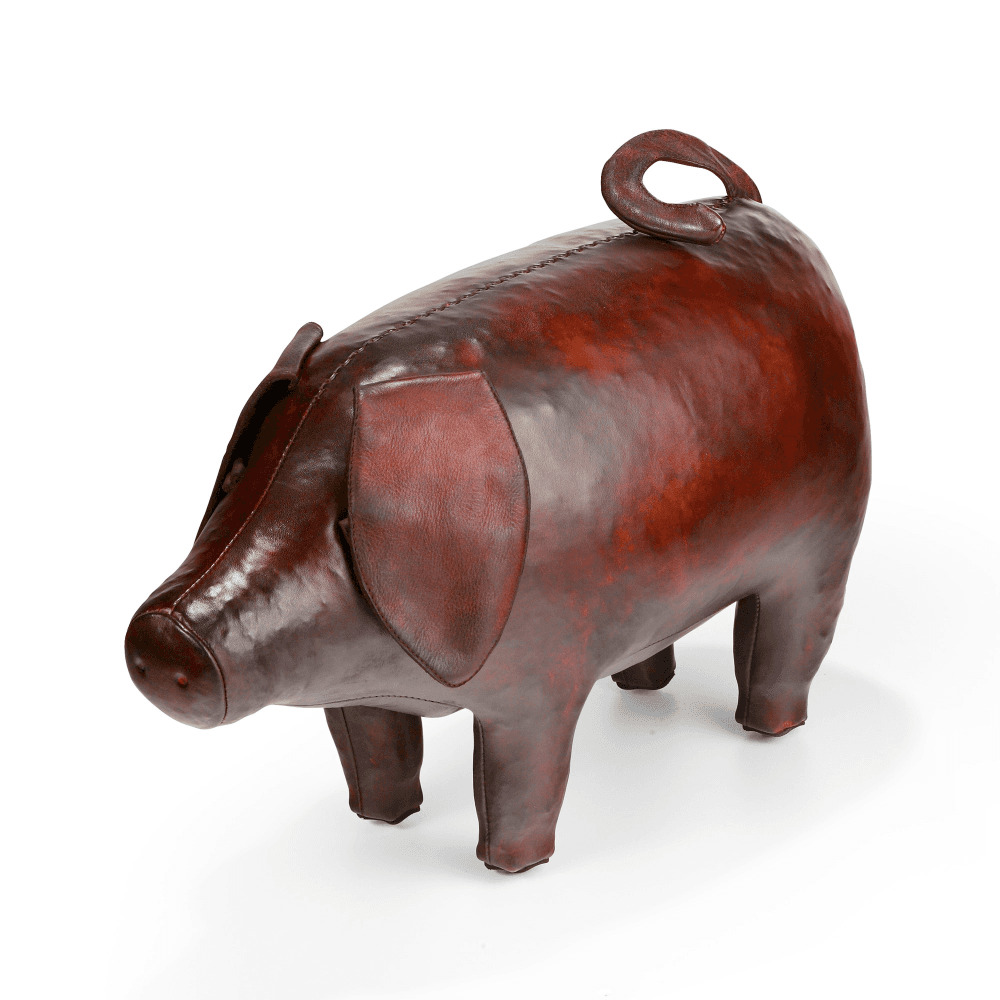 Pig Animal footstool, L580 x W210 x H335mm, Brown