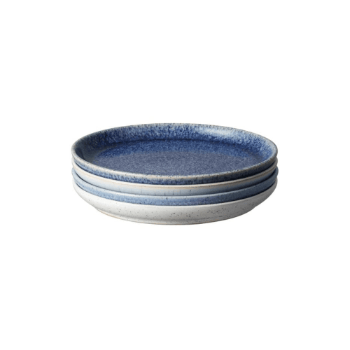 Image showing the Studio Blue Set of 4 small coupe plates, L17 x W17 x D2.3cm, Blue Tones product.