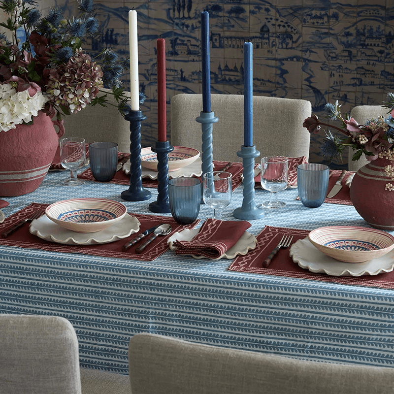 Bel Tablecloth, 250 x 170cm, Blue