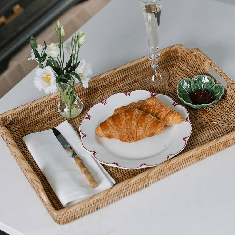 Rattan Serving Trays, Large, Natural
