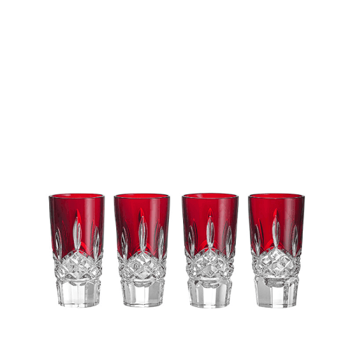 Image showing the Lismore Set of 4 Shot Glasses, 55ml, Red product.