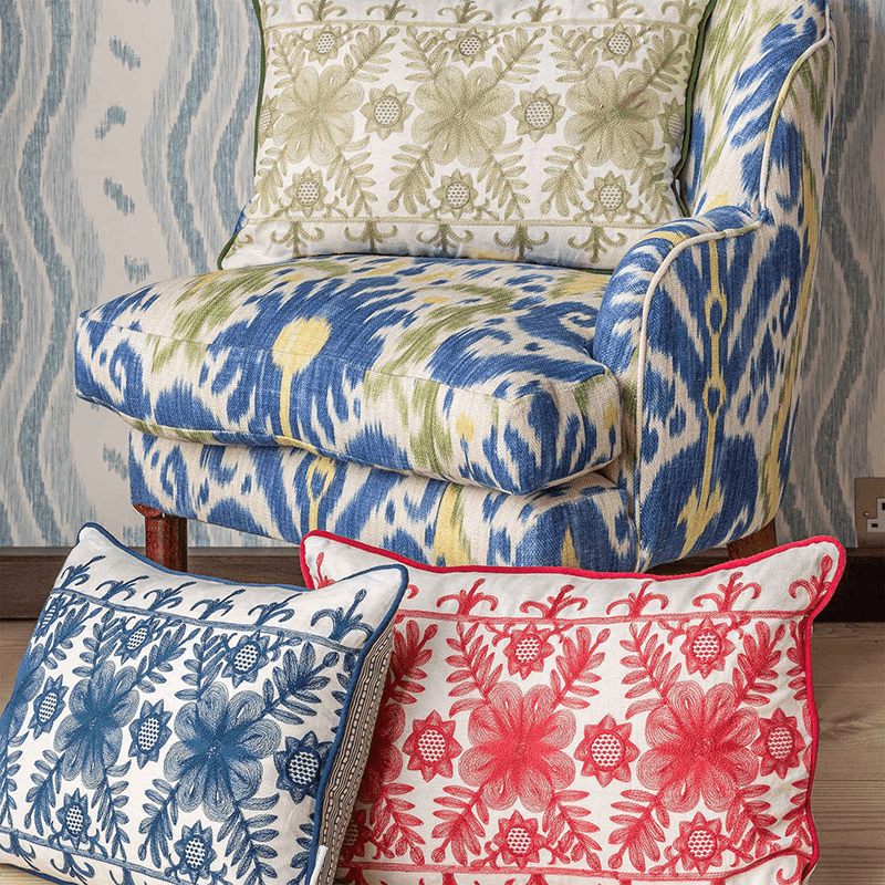 Angelica Cushion, 35 x 50cm, Navy