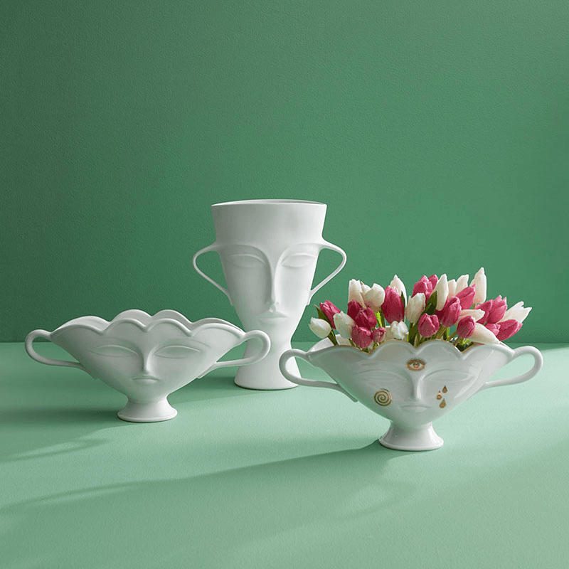 Giulette Tall Urn, H33cm, White