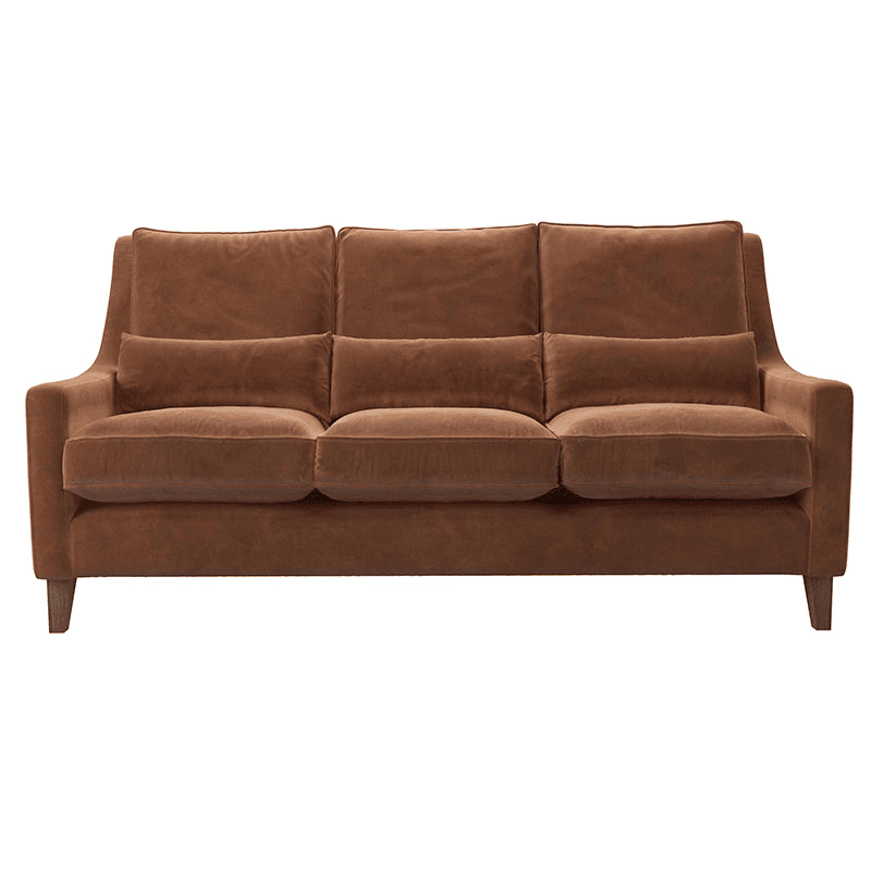 High Back Iggy 3 Seat Sofa, H101cm x W194cm x D97cm, Cinnamon