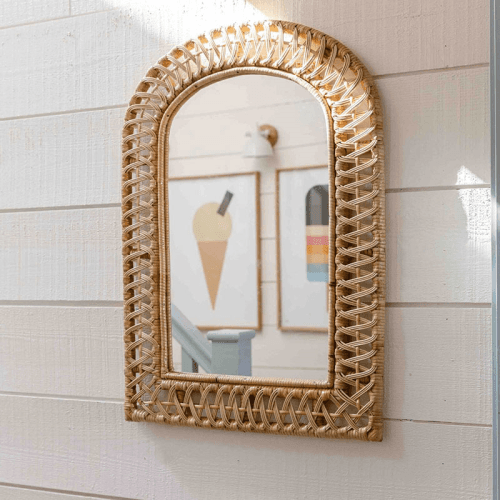 Image showing the Royal Arch Rattan Mirror, Natural product.