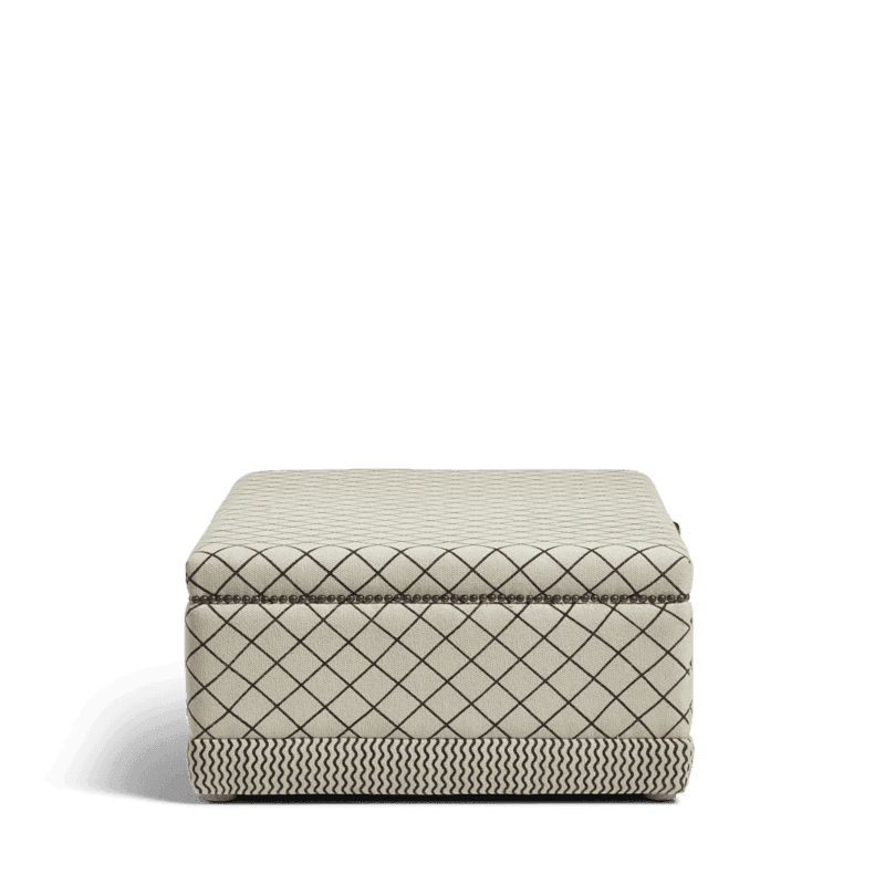 Agnes Upholstered Ottoman, 124 x 80cm, Monochrome