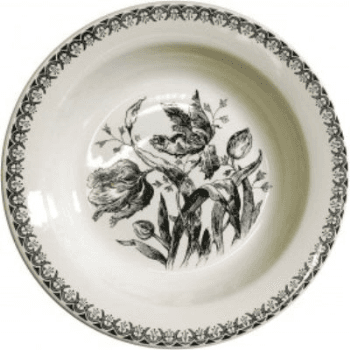 Image showing the Gien- Tulipes Noires, Rim Soup Plate, Set of 4 product.