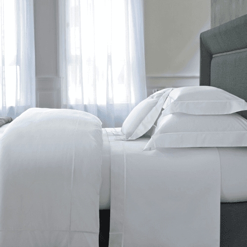 Image showing the Athena - 500 Thread Count Cotton Percale Standard Pillowcase, 50 x 75cm, Blanc product.