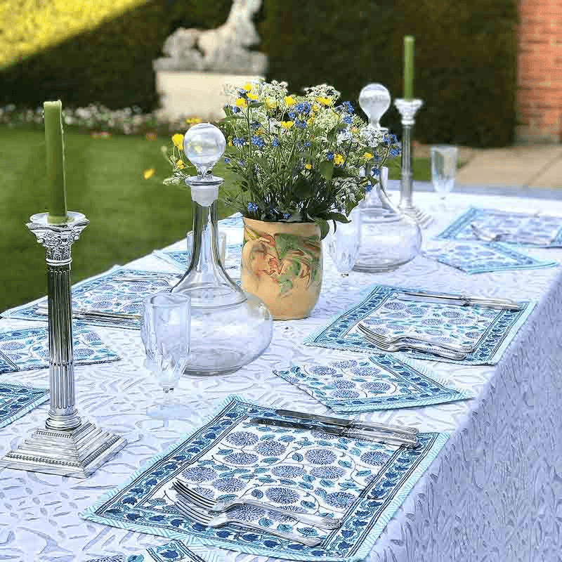 Malaika Applique Tablecloth/Bedspread, 150 x 220cm, White