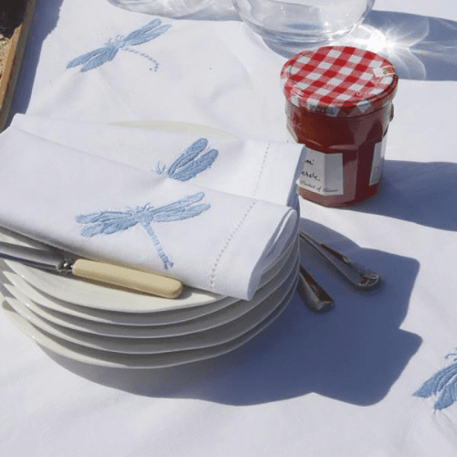 Image showing the Dragonfly Set of 4 Napkins, 45 x 45cm, Blue product.