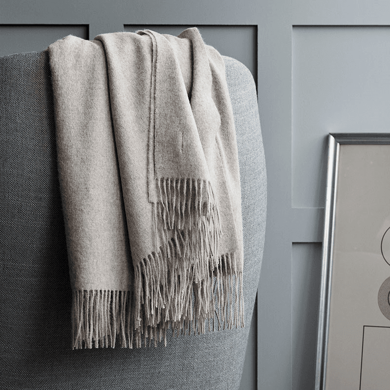 Classic Plaid Throw, H200cm x W130cm, Beige