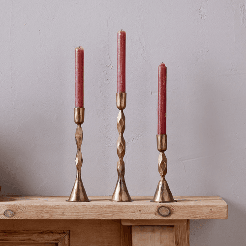 Image showing the Shani Candlestick, H17cm, Antique Brass product.